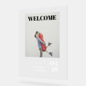 Moderner, feiner Foto-Script-Begrüßung Acrylschild (Winkel)