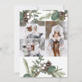 Moderner, feiner grüner Kranz 3 Fotos Weihnachten (Rückseite)