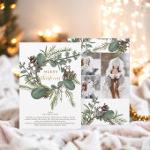 Moderner, feiner grüner Kranz 3 Fotos Weihnachten