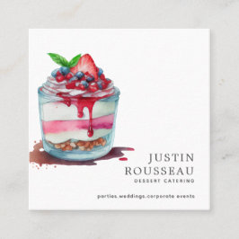 Moderner, feiner Macaron Baker Koch Quadratische Visitenkarte