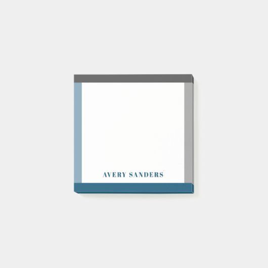 Moderner, feiner Name Einfache Grenze Post-it Klebezettel (Vorderseite)
