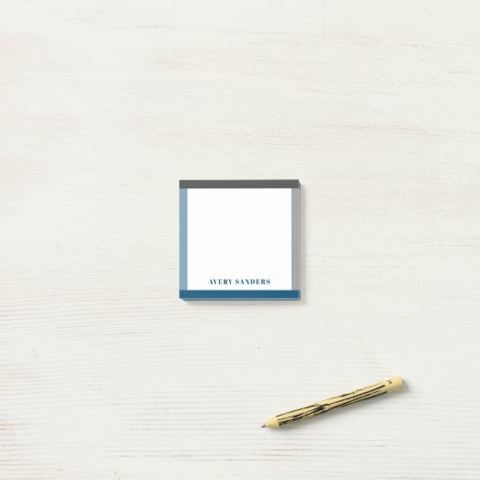 Moderner, feiner Name Einfache Grenze Post-it Klebezettel (Auf Schreibtisch)