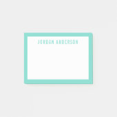 Moderner, feiner Name mit bearbeitbarer Grenzfarbe Post-it Klebezettel (Vorderseite)