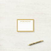 Moderner, feiner Name mit bearbeitbarer Grenzfarbe Post-it Klebezettel (Auf Schreibtisch)