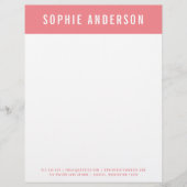 Moderner, feiner Name mit bearbeitbarer Headerfarb Briefbogen (Vorderseite)