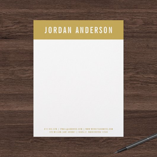 Moderner, feiner Name mit bearbeitbarer Headerfarb Briefbogen