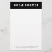 Moderner, feiner Name mit bearbeitbarer Headerfarb Briefpapier (Vorderseite)