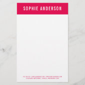 Moderner, feiner Name mit bearbeitbarer Headerfarb Briefpapier (Vorderseite)