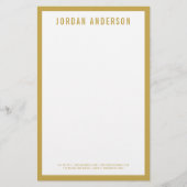 Moderner, feiner Name mit EDITABLE Border Color Briefpapier (Vorderseite)