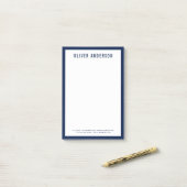 Moderner, feiner Name mit EDITABLE Border Color Post-it Klebezettel (Auf Schreibtisch)