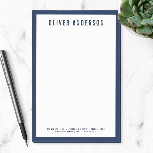 Moderner, feiner Name mit EDITABLE Border Color Post-it Klebezettel
