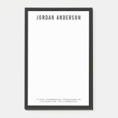 Moderner, feiner Name mit EDITABLE Border Color Post-it Klebezettel (Vorderseite)