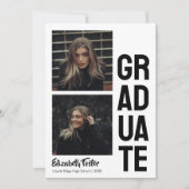 Moderner, feiner Schriftart, einfacher Abschluss E Einladung (Vorderseite)