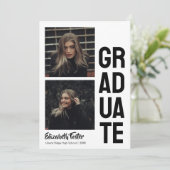 Moderner, feiner Schriftart, einfacher Abschluss E Einladung (Stehend Vorderseite)