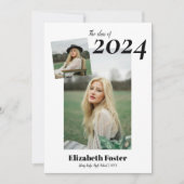 Moderner, feiner Schriftart, einfacher Abschluss E Einladung (Vorderseite)