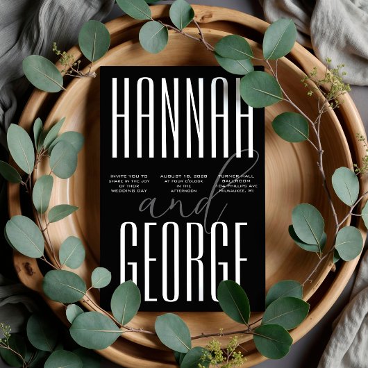 Moderner, feiner schwarz-weißer QR-Code Einzigarti Einladung