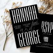 Moderner, feiner schwarz-weißer QR-Code Einzigarti Einladung