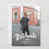 Moderner, feiner Script Graduate Foto Abschluss Ankündigung (Vorderseite)