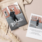 Moderner, feiner Script Graduate Foto Abschluss Ankündigung