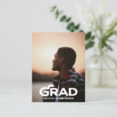 Moderner, feiner Script-Minimal-Foto-Abschluss Ankündigungspostkarte (Stehend Vorderseite)