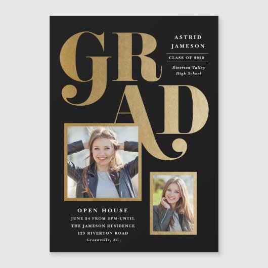 Moderner, feiner Typ-2-Foto-Abschluss Magnetkarte (Vorderseite)