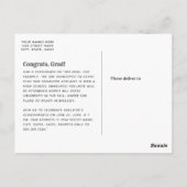 Moderner, feiner Typografie-Foto-Abschluss Postkarte (Rückseite)