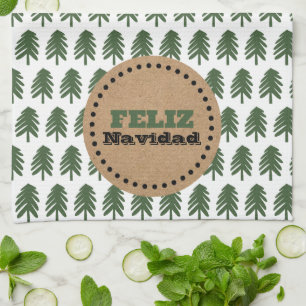 Moderner FELIZ NAVIDAD Weihnachtsbaum Geschirrtuch