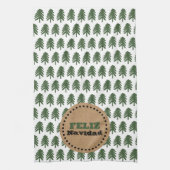 Moderner FELIZ NAVIDAD Weihnachtsbaum Geschirrtuch (Vertikal)