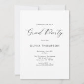 Moderner Feminine Script Foto Abschluss Einladung (Rückseite)