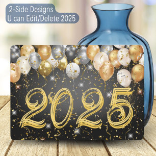 Moderner festlicher Ballon Confetti Happy Neujahr Feiertagskarte