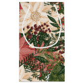 Moderner festlicher botanischer Urlaub in Poinsett Kleine Geschenktüte (Rückseite)