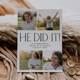 Moderner Fete er machte es Foto Collage Abschluss Ankündigung