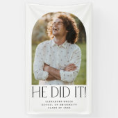 Moderner Fete, er tat es Foto Arch Abschluss Banner (Vertikal)