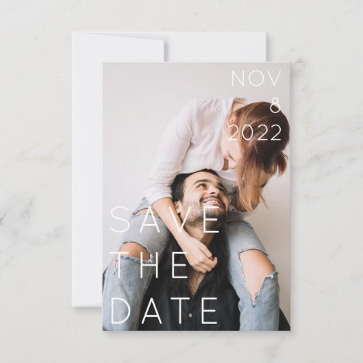 Moderner, fett formatierter Text mit doppeltem Fot Einladung (Vorderseite)