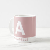 Moderner, fett gefärbter Farbblock Pink personalis Kaffeetasse (Vorderseite Links)
