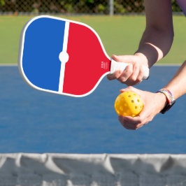 Moderner, fett hellroter weißer Farbblock Pickleball Schläger