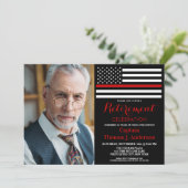 Moderner Feuerwehrmann - Kundenspezifische Foto-Re Einladung (Stehend Vorderseite)