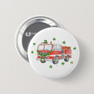 Moderner Feuerwehrmann St. Patrick's Day-Feuerwehr Button