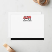 Moderner Feuerzug Kids Personalisiert Flat Mitteilungskarte (Vorderseite/Rückseite Beispiel)