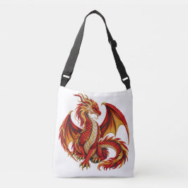 Moderner Feuriger Drache Tragetaschen Mit Langen Trägern