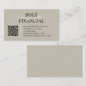 Moderner Finanzberater-QR-Code Visitenkarte (Vorne/Hinten)