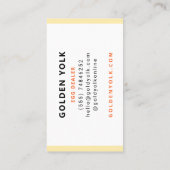 Moderner Firmenname des Eierhändlers mit Adresse Visitenkarte (Rückseite)