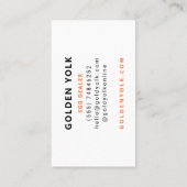 Moderner Firmenname des Eierhändlers mit Adresse Visitenkarte (Rückseite)