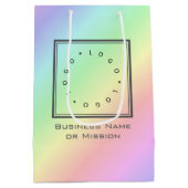 Moderner Firmenname Rainbow Mittlere Geschenktüte (Rückseite)