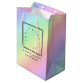 Moderner Firmenname Rainbow Mittlere Geschenktüte (Rückseite Schrägansicht)