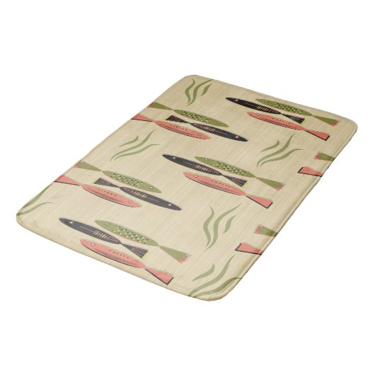 Moderner Fisch aus dem Mittelalter Badematte (Schrägansicht)