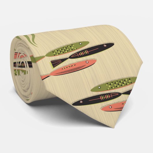 Moderner Fisch aus dem Mittelalter Krawatte (Gerollt)