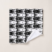 Moderner Fisch aus dem Mittelalter, schwarz-weiß Badhandtuch Set (Waschlappen)