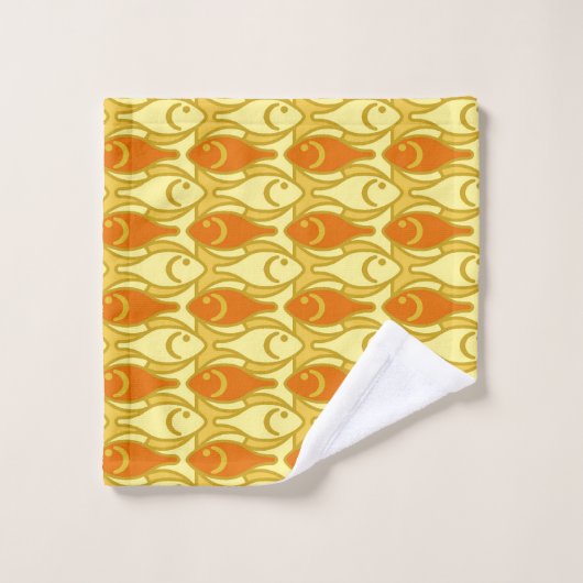 Moderner Fisch aus dem Mittelalter, Senfgelb und O Badhandtuch Set (Waschlappen)
