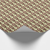 Moderner Fisch, braun und gelb Geschenkpapier (Ecke)